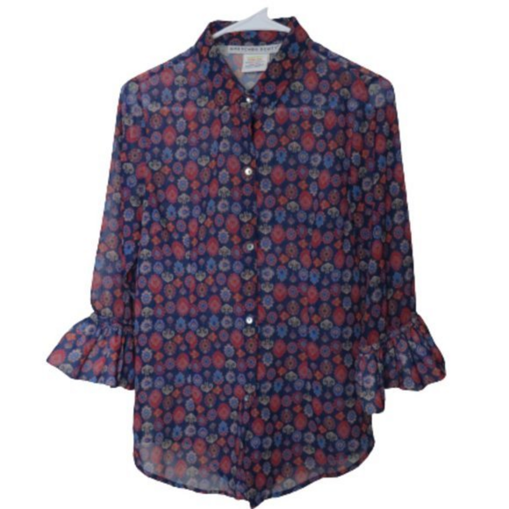 Gretchen Scott ruffle‎ sleeve shirt